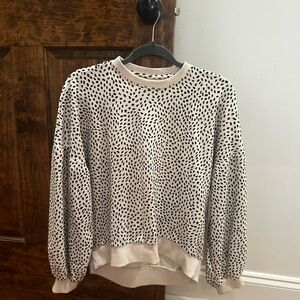 CALIA by Carrie Underwood Black and Cream Dot Sweater